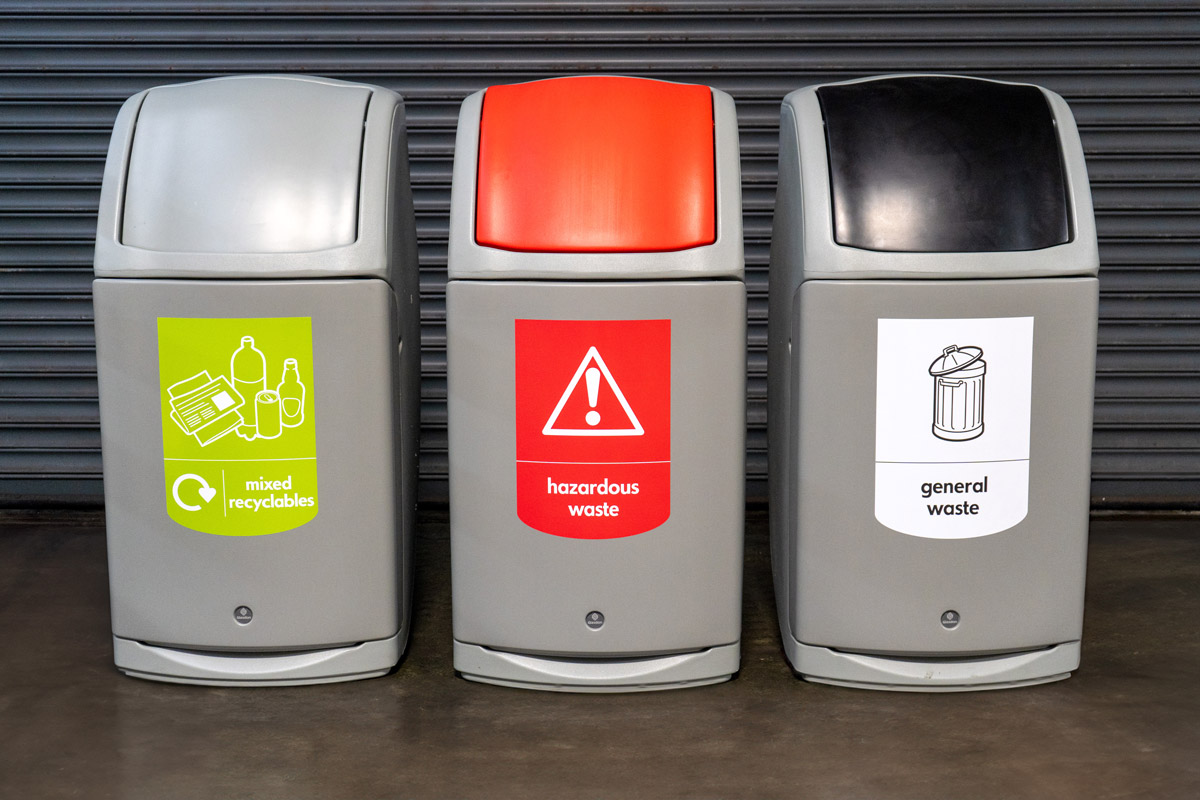 Nexus® 140 Red Hazardous Waste personalised front graphic