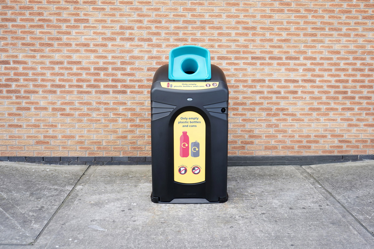 Nexus® City 240 Plastic Bottle Recycling Unit with personalised graphics