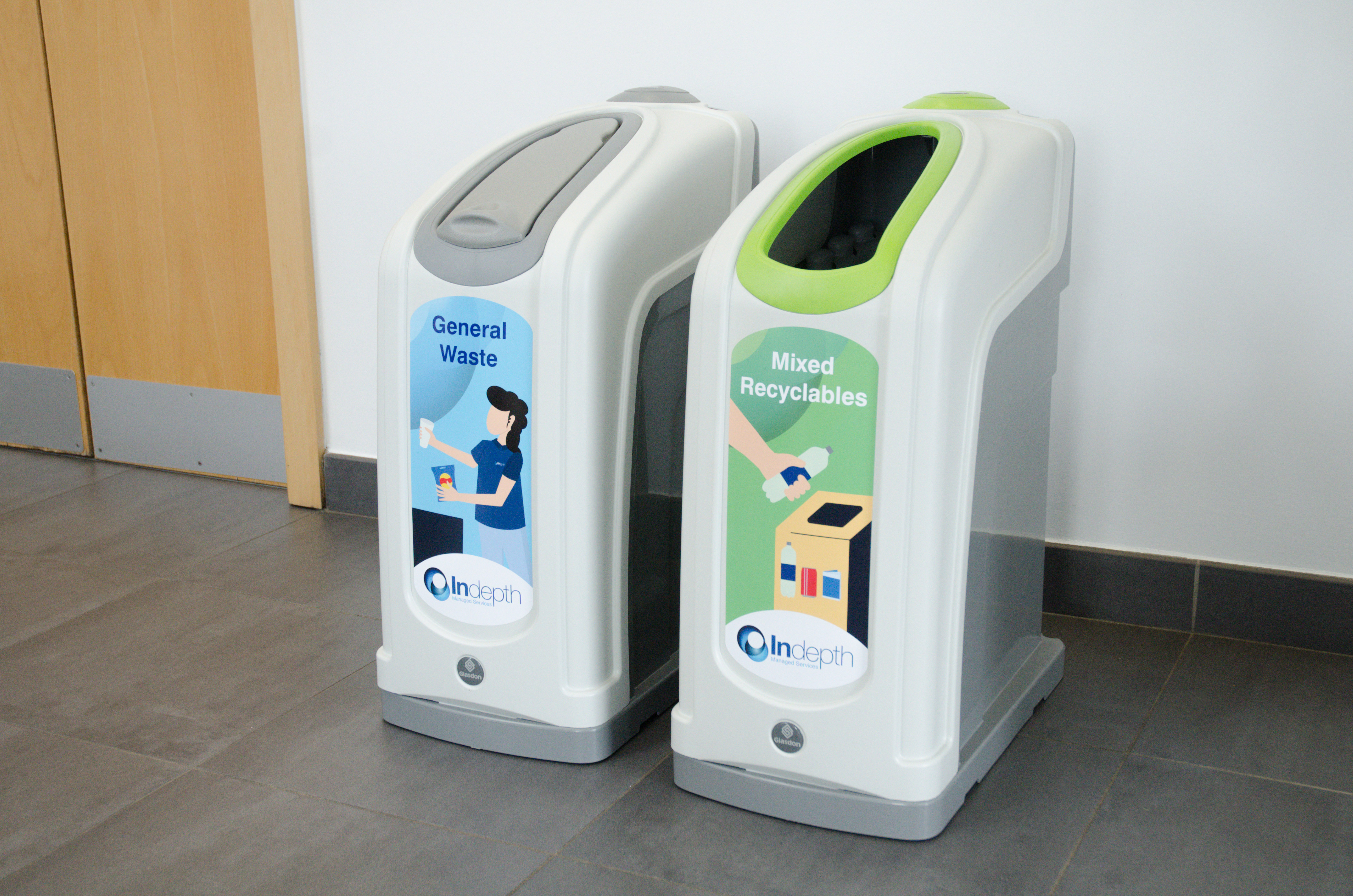 Nexus® 50 Recycling Bins with front graphics 