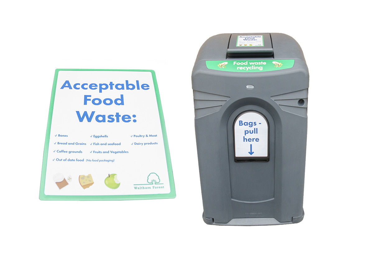 Nexus® City 240 Food Waste Recycling Bin with personalised front graphic