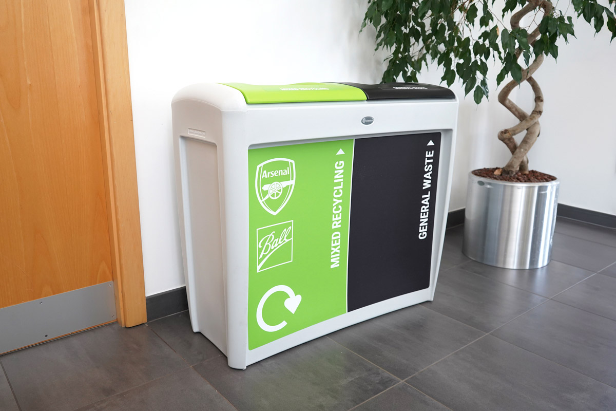 Nexus® Evolution Duo Recycling Bin with personalised front graphics