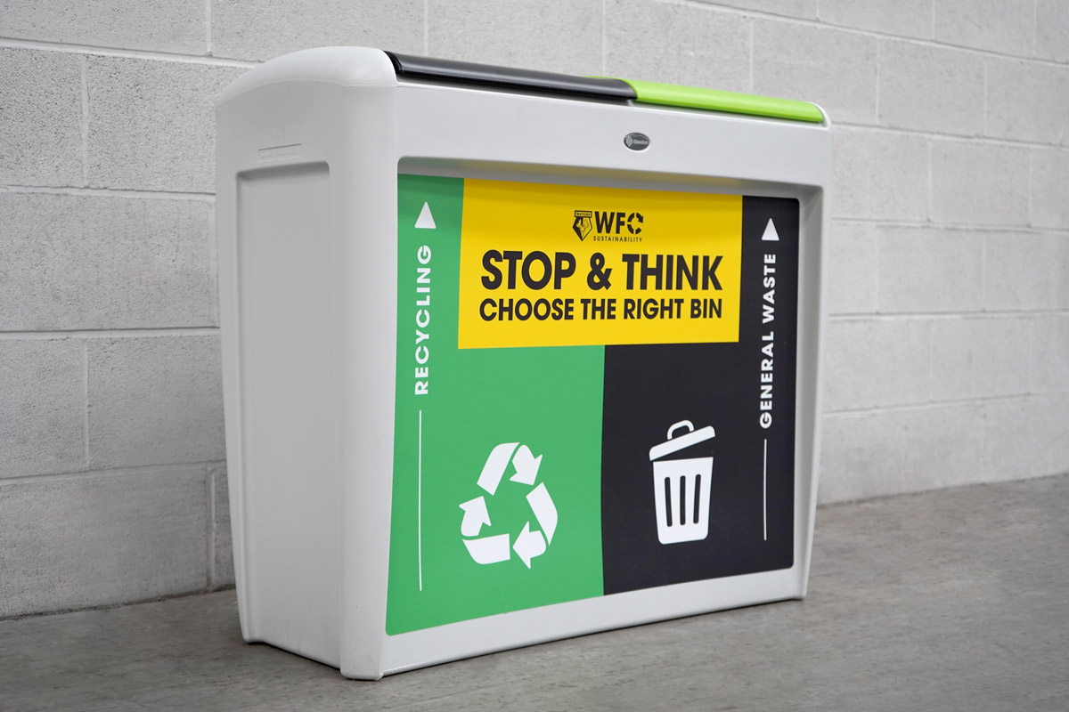 Nexus® Evolution Duo Recycling Bin with personalised front graphic