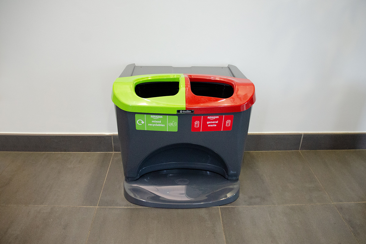 Nexus® Stack Duo Recycling Bin 302S with personalised front graphics