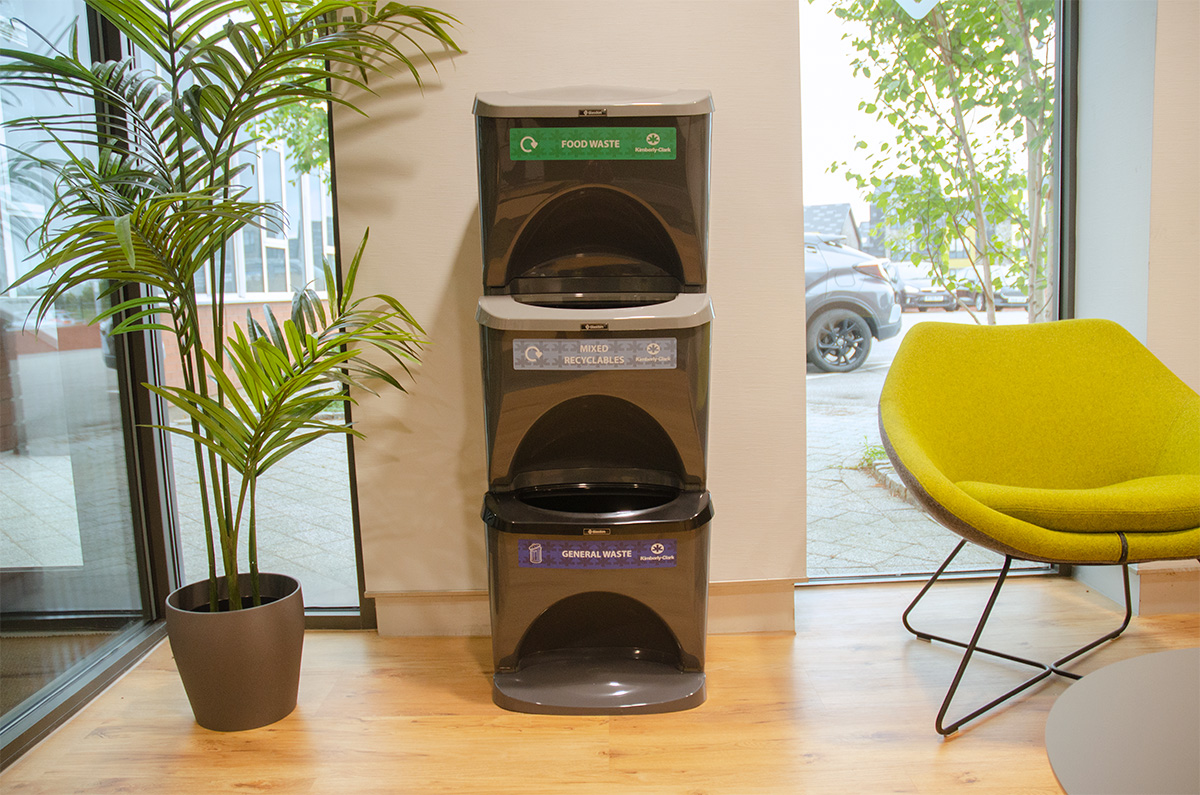 Nexus® Stack 90 Recycling Bins with personalised front graphics