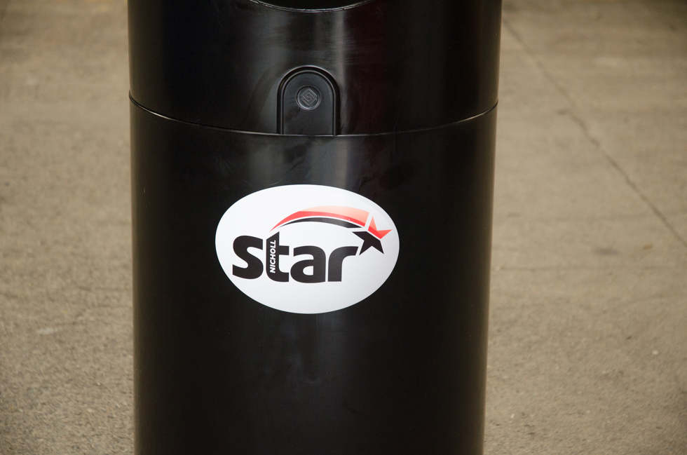 Super Guppy™ Litter Bin with personalised front graphic