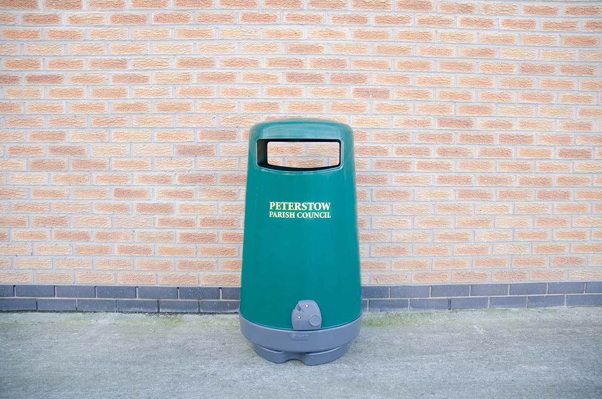 Topsy 2000™ Litter Bin with personalised front graphic