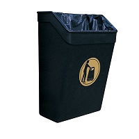 Express Trimline 25 liter wall mounted litter bin in black