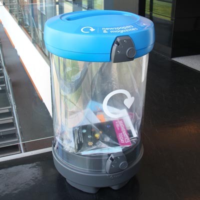 C-Thru™ 50G Plastic Bag Recycling Bin - Transparent - Glasdon, Inc.