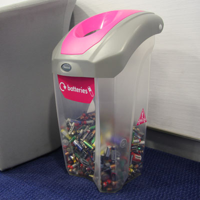Magenta, No Graphic 10 L Polycarbonate Battery Recycling Tube Glasdon C-Thru 10 L Battery Collection Tube 4 Colours Transparent Battery Recycling Bin 
