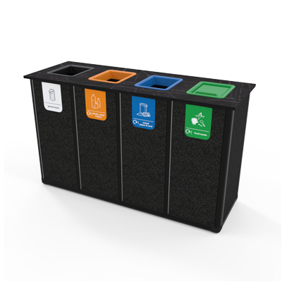 Origin™ Infinity Quad 280 litre Recycling Station & Express Shipping 4 Waste Streams - Simpler Recycling