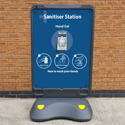 Advocate™ Poster Display Sanitiser Station Free Standing Hand Sanitiser Station for Gel and Wipes