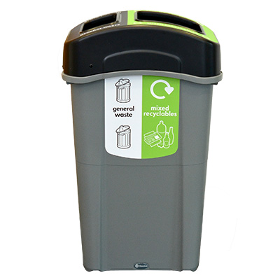 Eco Nexus® Duo 85 Recycling Bin & Express Delivery With 70%/30% or 50%/50% split lid