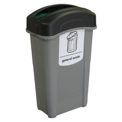 Eco Nexus® 85 General Waste Bin & Express Delivery 85 Litre Indoor General Waste Container with Black Open Top Aperture