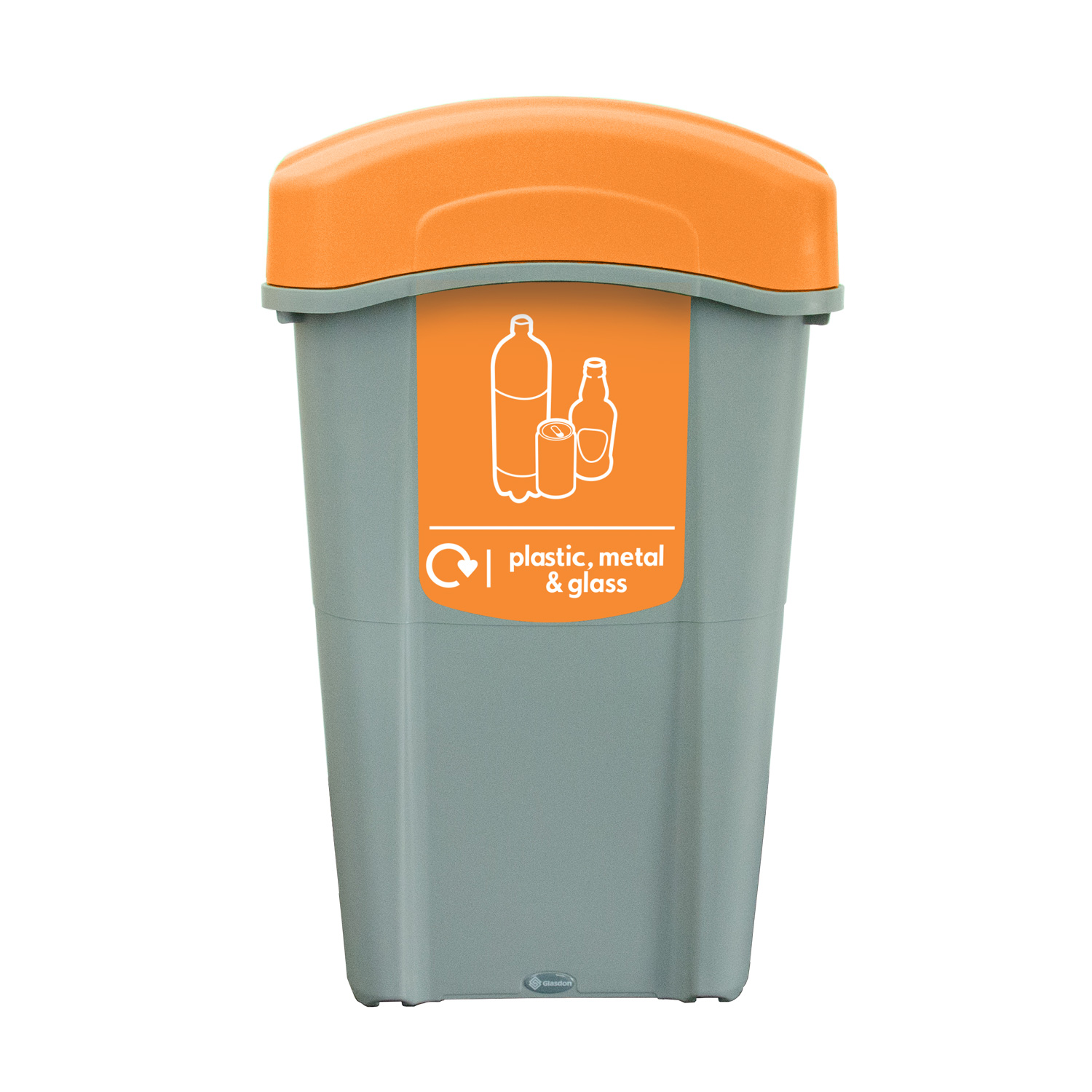 Eco Nexus® 85 Plastic, Metal & Glass Recycling with Express Delivery 85 Litre Indoor Container with Orange Open Top Aperture