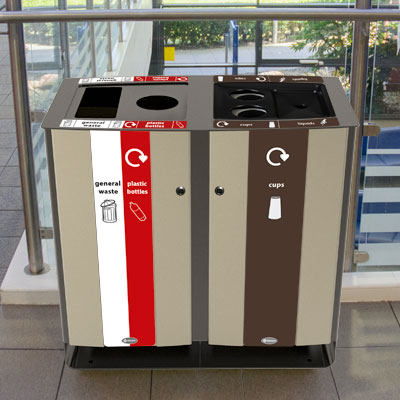 Electra™ 170 Trio Cup Recycling Bin