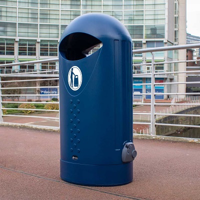 Elipsa™ 63 Litre Outdoor Litter Bin (Black/Dark Blue) with Express ...