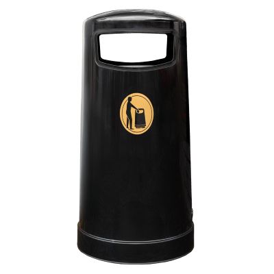 Topsy&trade; 65 Litter Bin & Express- Black with Steel Liner 65 Litre Waste Bin with Metal Liner