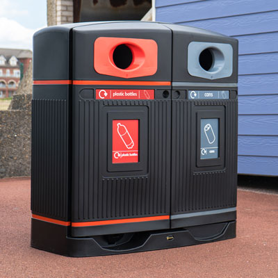 Glasdon Jubilee™ Duo 220 Recycling Bin Dual Bin for Recyclable Waste