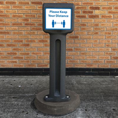 Infomaster™ Portable Sign Bollard Ideal for social distancing signage / COVID-19 Information