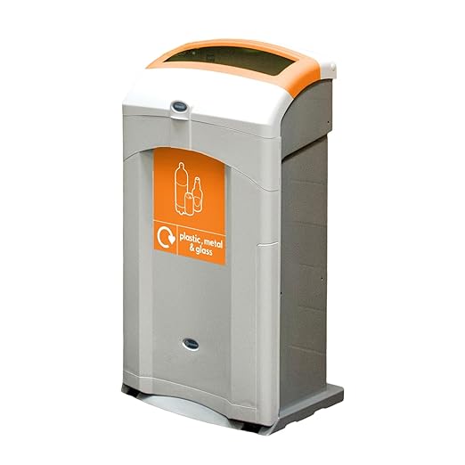 Nexus® 100 Plastic, Metal & Glass Recycling Bin with Express Shipping - Grey