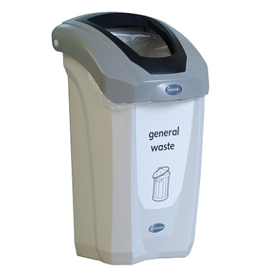 Nexus® 30 Litre General Waste Bin & Express Delivery Small Indoor Waste Bin with White Graphic