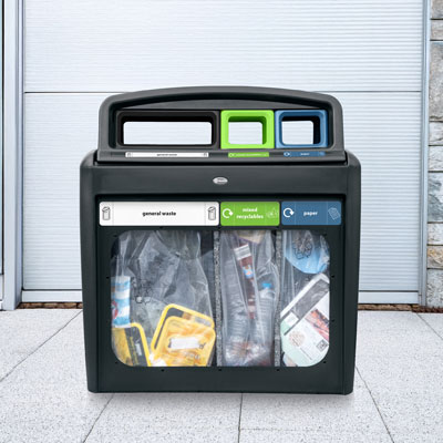 Nexus® Evolution City Vision Trio Recycling Bin