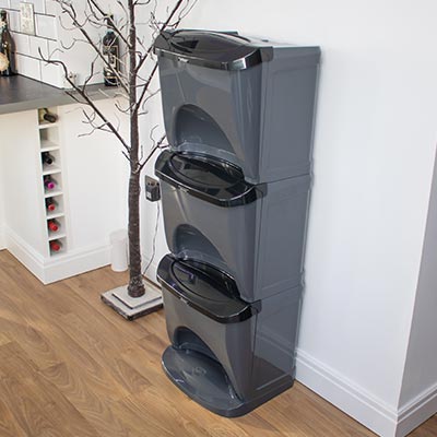 Nexus® Stack Home 90 Recycling Bins Triple & Multi Compartment - 90 Litres - Up to 6 Waste Streams