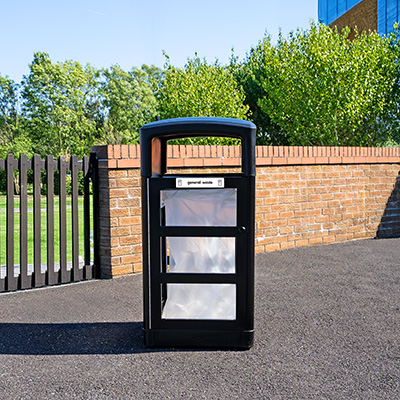 Origin® Aspect 110 Transparent Security Recycling Bin Made from Recycled Materials