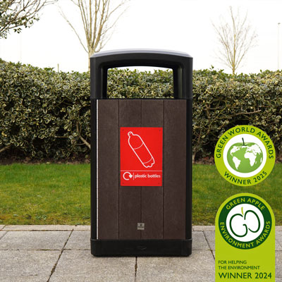 Origin&trade; Curve 110 Recycling Bin Made from Recycled Materials