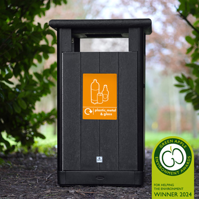 Origin™ Horizon 110 Plastic, Metal & Glass Recycling Bin Made from Recycled Materials