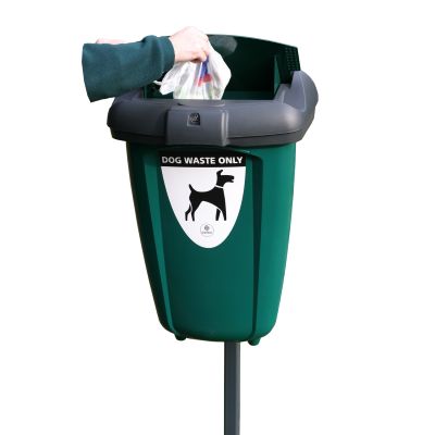 Retriever 50&trade; Green Dog Waste Bin & Express Delivery Green with Sack Retention System and Post Fixings Included