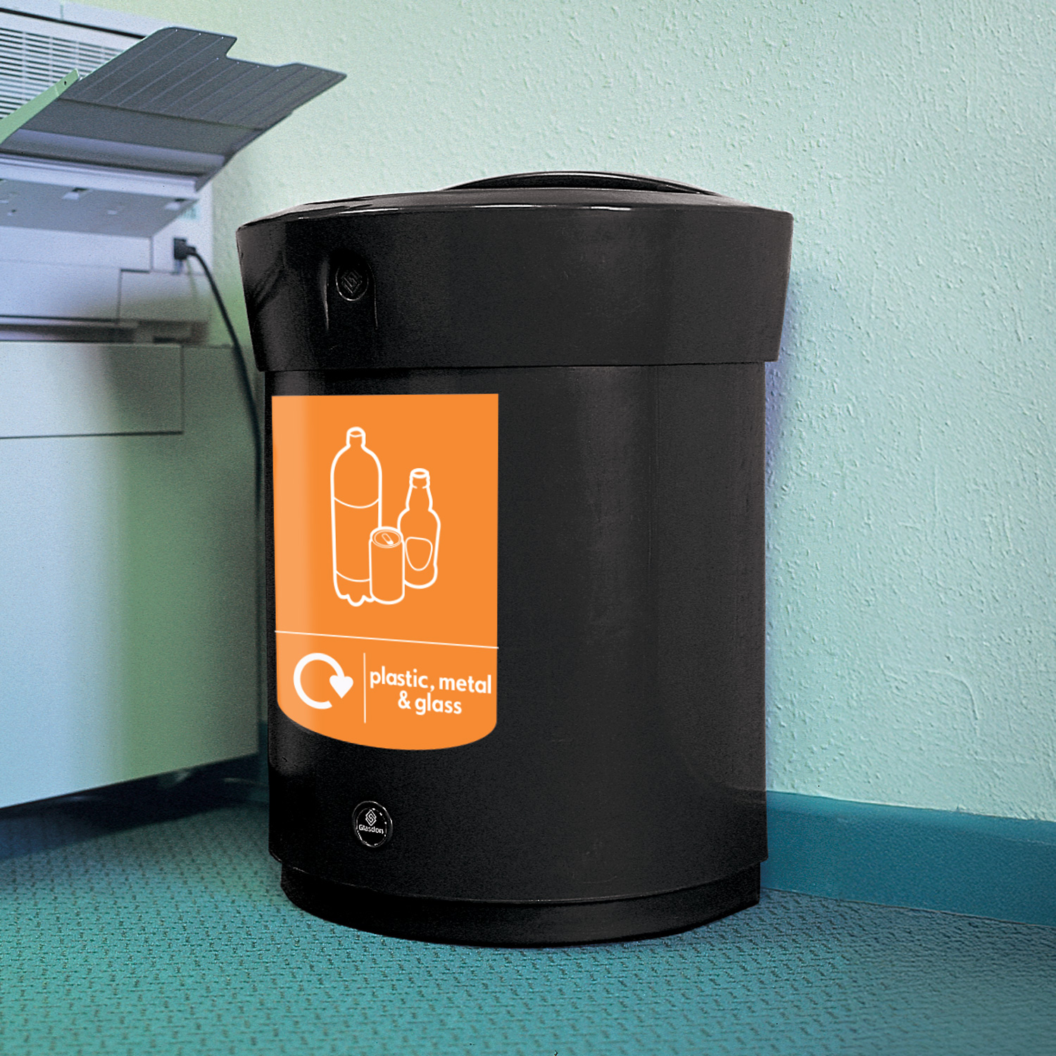 Envoy™ Plastic, Metal & Glass Recycling Bin  - 90 Ltr