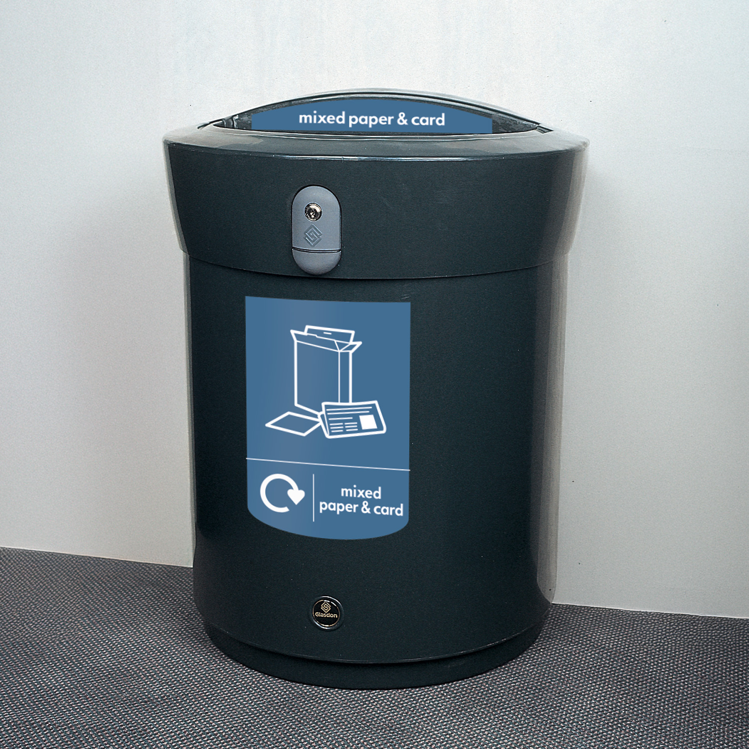 Envoy™ Mixed Paper & Card Recycling Bin  - 90 Ltr