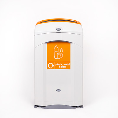 Nexus® 100 Plastic, Metal & Glass Recycling Bin with Express Shipping - Grey