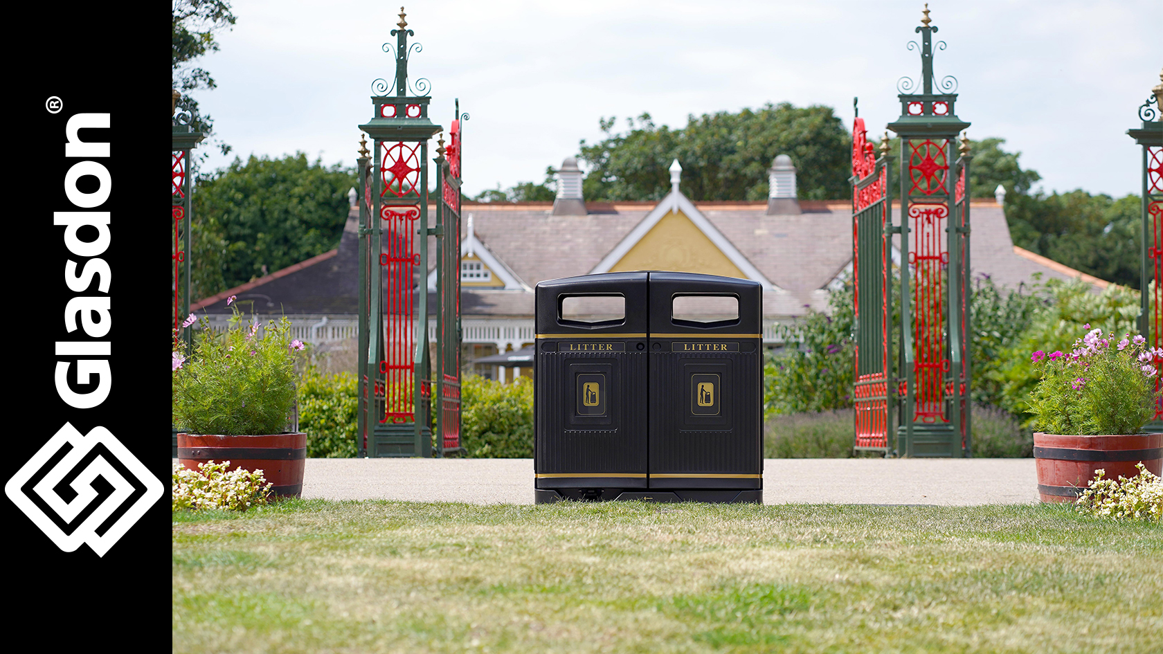 Glasdon Jubilee™ Duo 220 Recycling Bin Dual Waste Stream - Main Image